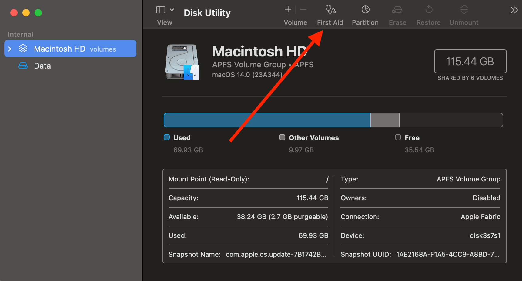 First Aid Disk Utility App